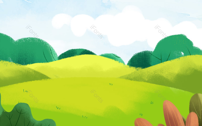 卡通插画树木草地草坪绿色树叶背景,插画/手绘图,插画/手绘图库,插画/手绘图下载,插画/手绘